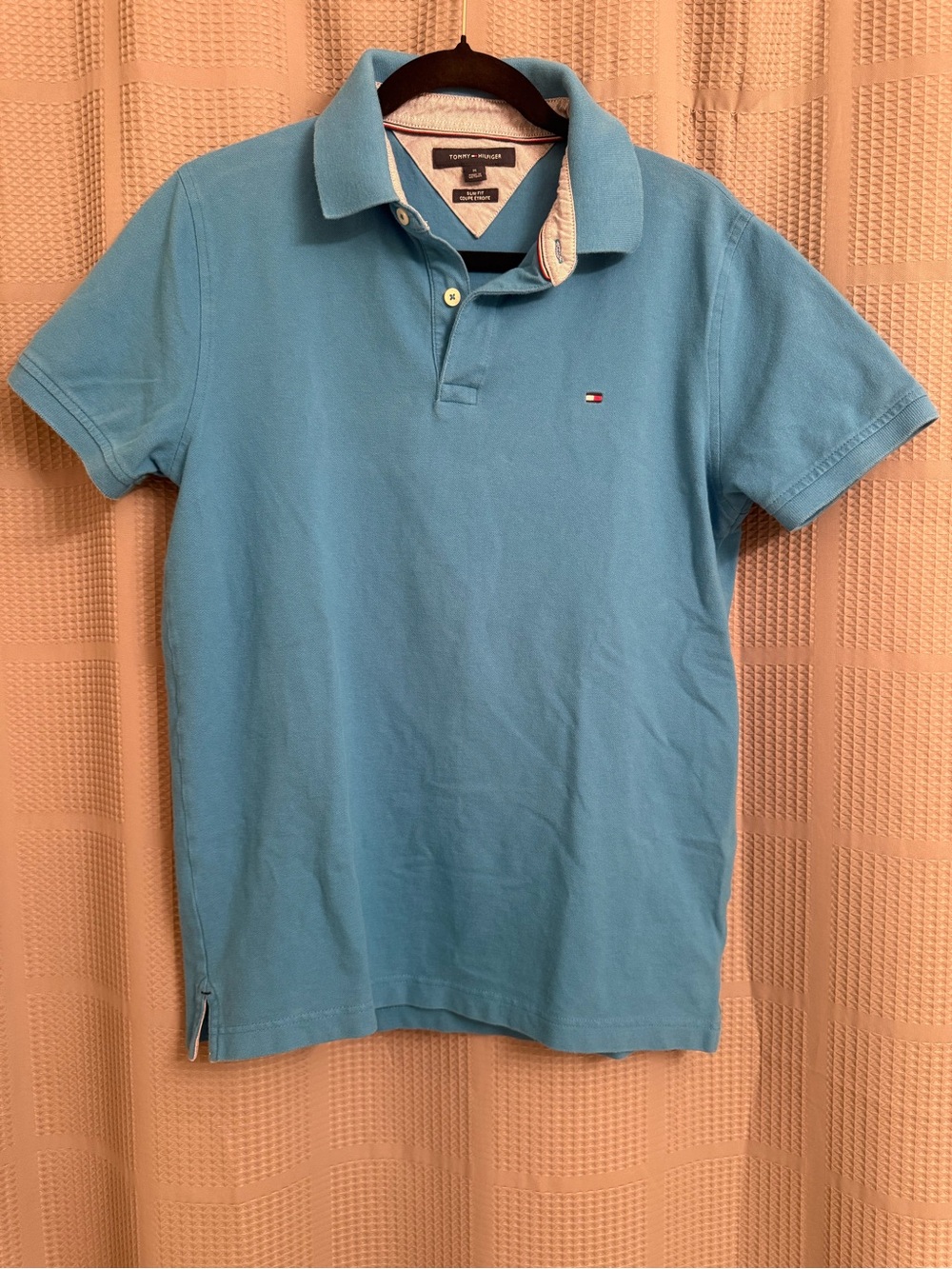 Tommy Hilfiger Men’s Sky Blue Slim Fit Polo Shirt - Picture 3 of 13